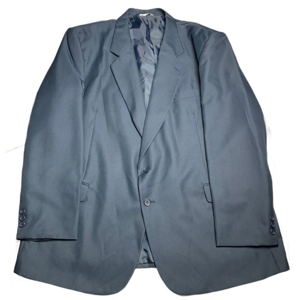 Duke Signature Collection Blazer Mens 50L Navy Blue Suit Jacket 100% Polyester